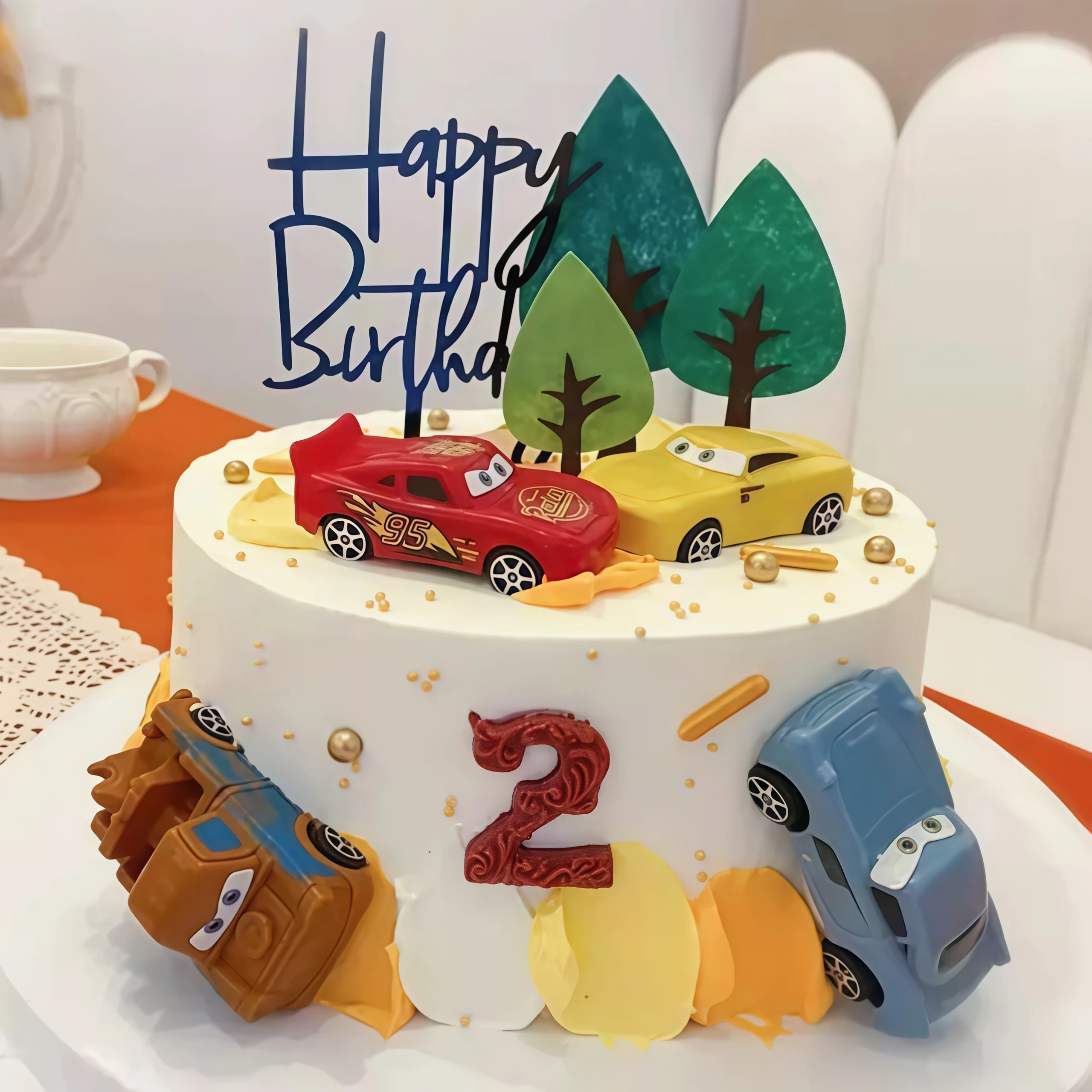 Lighting Mcqueen Birthday Decor - 4 шт., топпер для торта с