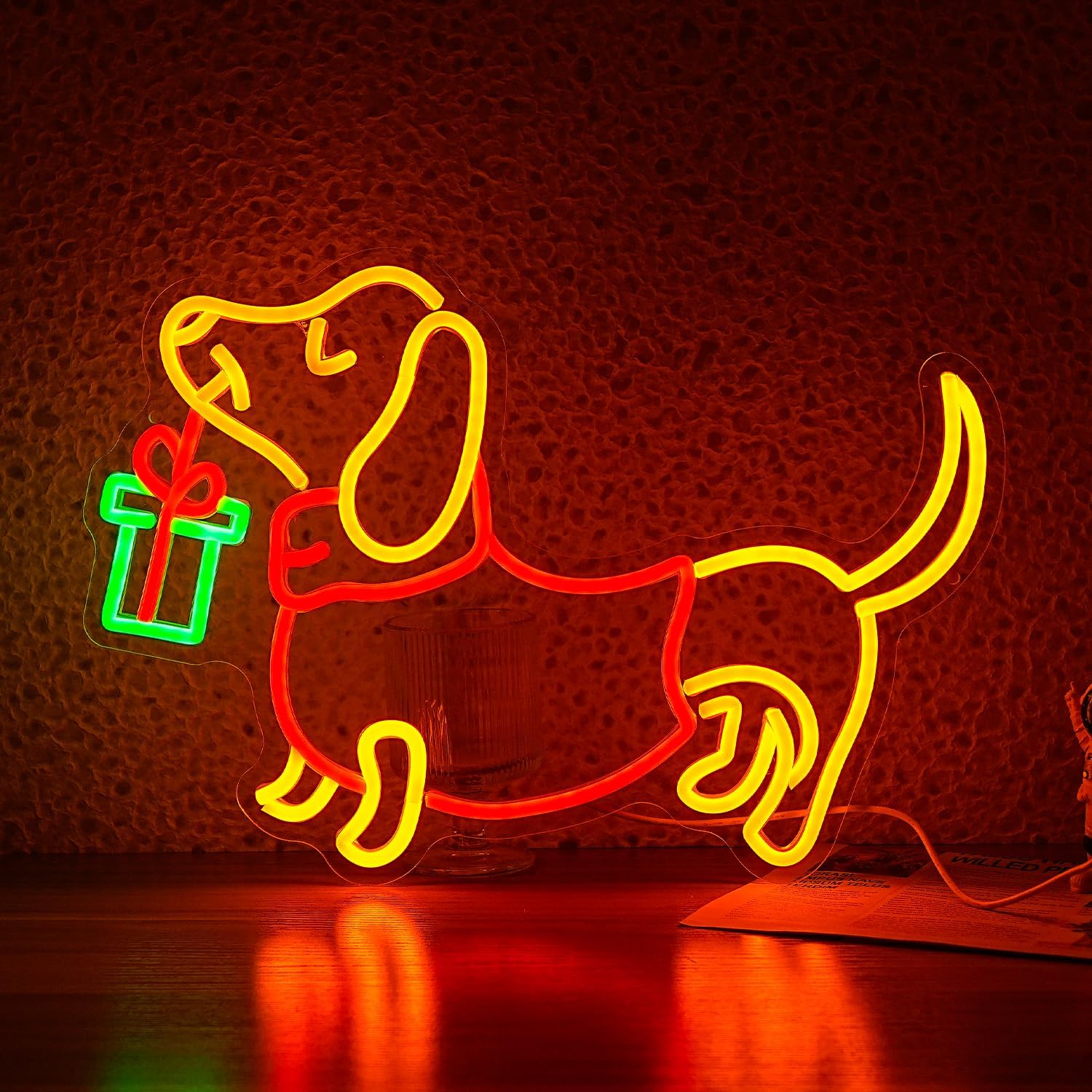 Lighting Home Decor Ideas - USB затемняемая неоновая вывеска таксы, светодиодный