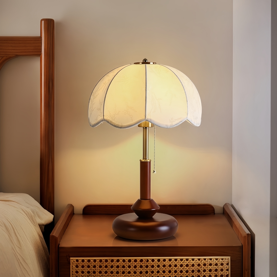 Lighting Decor Room - Винтажная настольная лампа-купол с фестончатым краем