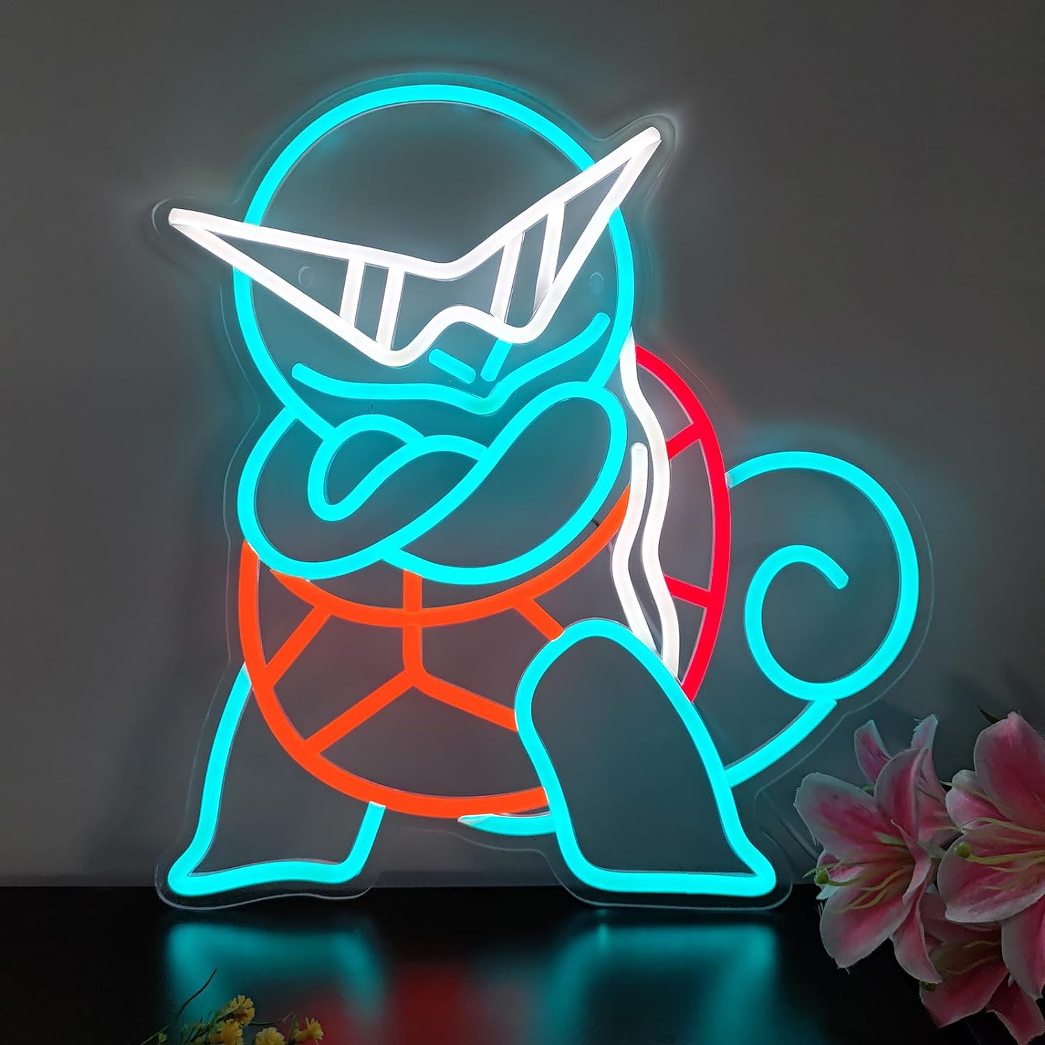 Lighting Room Decor Items - Неоновая LED-вывеска Pokemon Squirtle, настенный неоновый