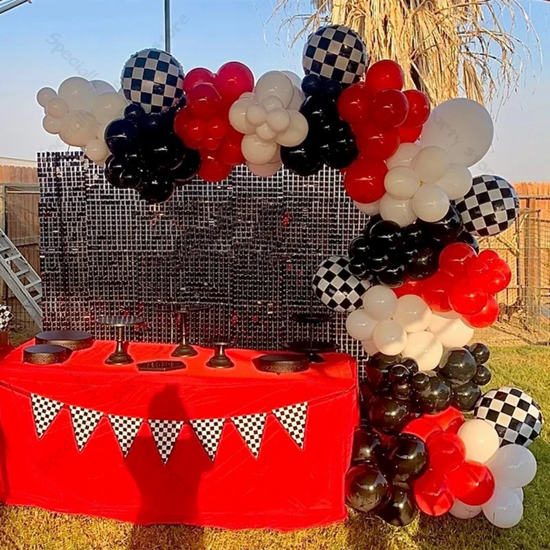 Lighting Mcqueen Birthday Decor - 123 шт., автомобильные воздушные шары, белые,