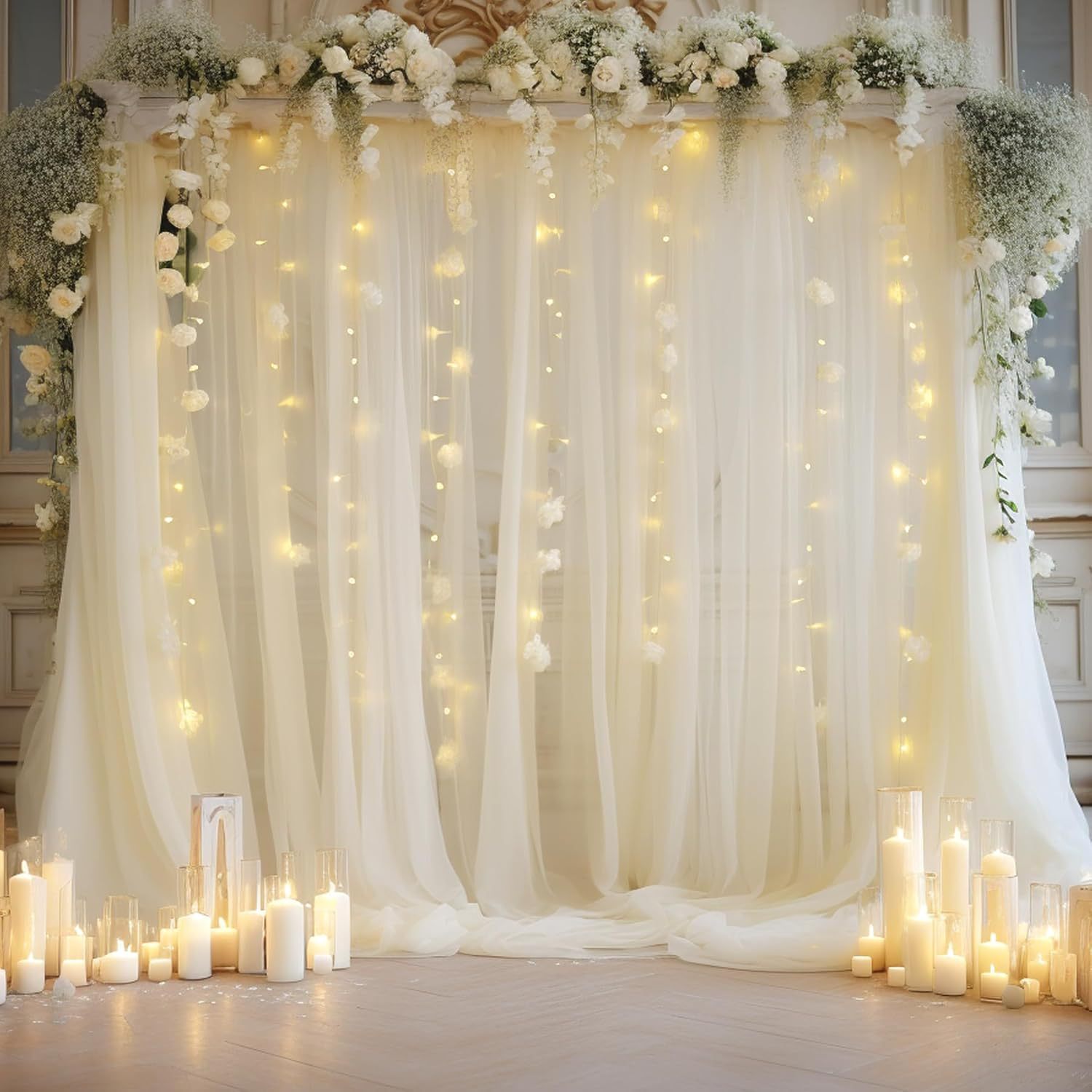 Lighting Decor Photos - Набор из 1 комплекта тюлевых занавесов