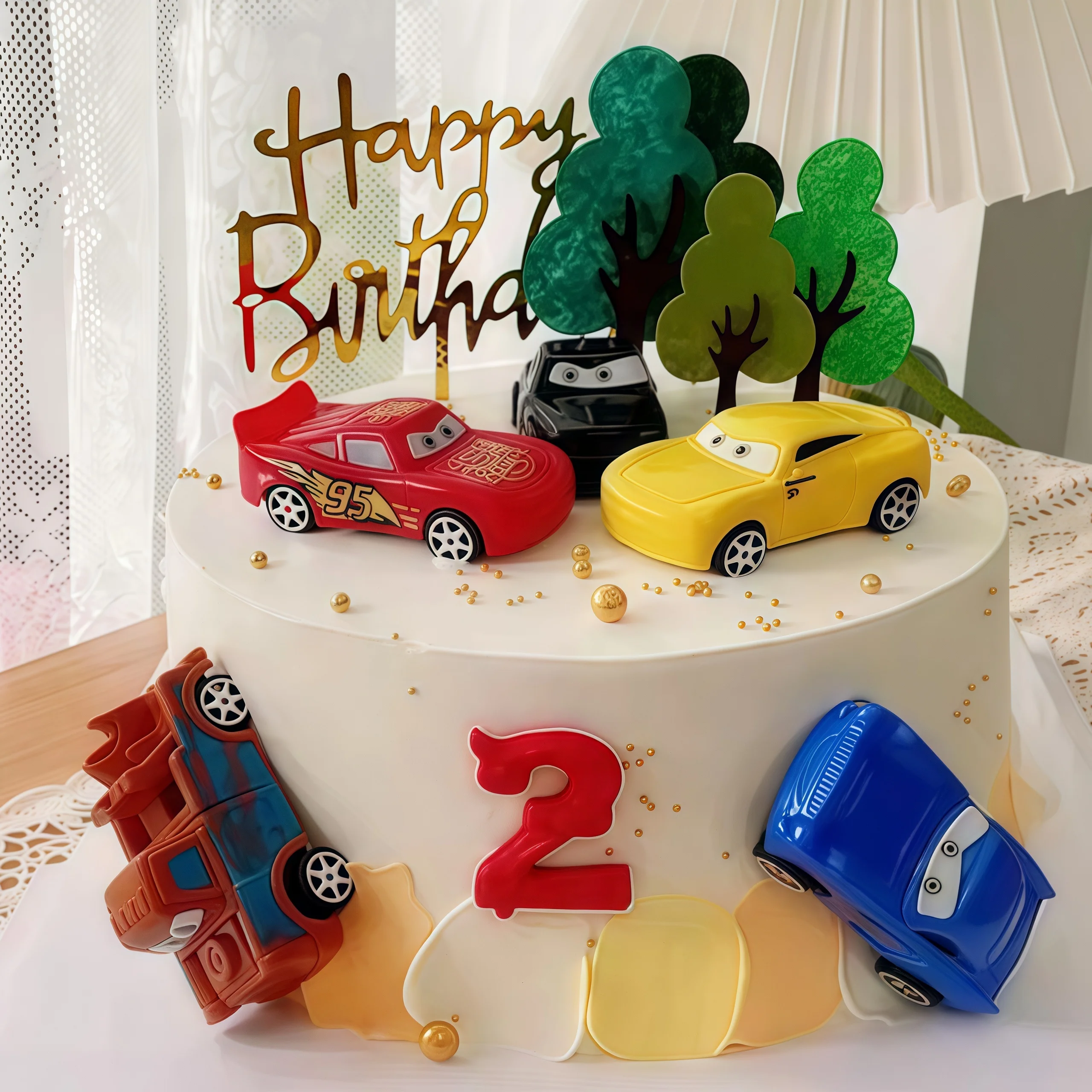 4 шт., топпер для торта с изоб – обзор и цена Lighting Mcqueen Birthday Decor
