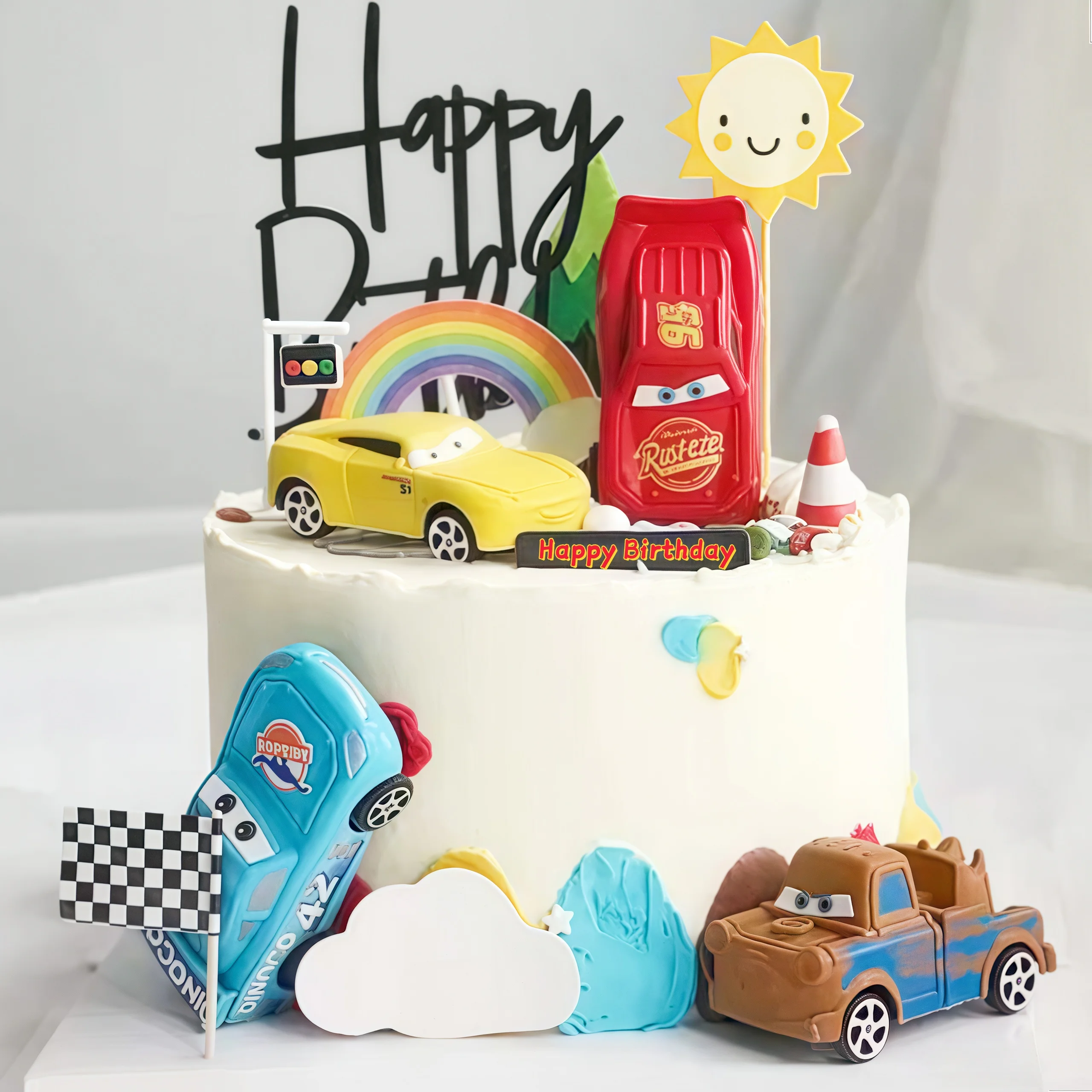 4 шт., топпер для торта с изоб – обзор и цена Lighting Mcqueen Birthday Decor