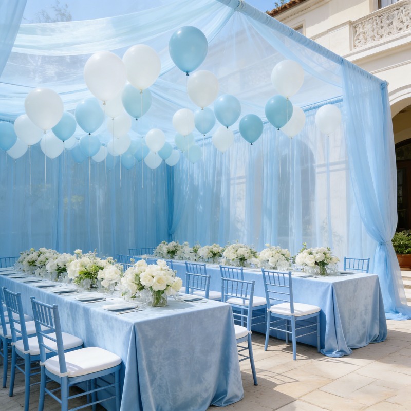 Нежные светло-голубые тюлевые  – обзор и цена Lighting Decor Photos