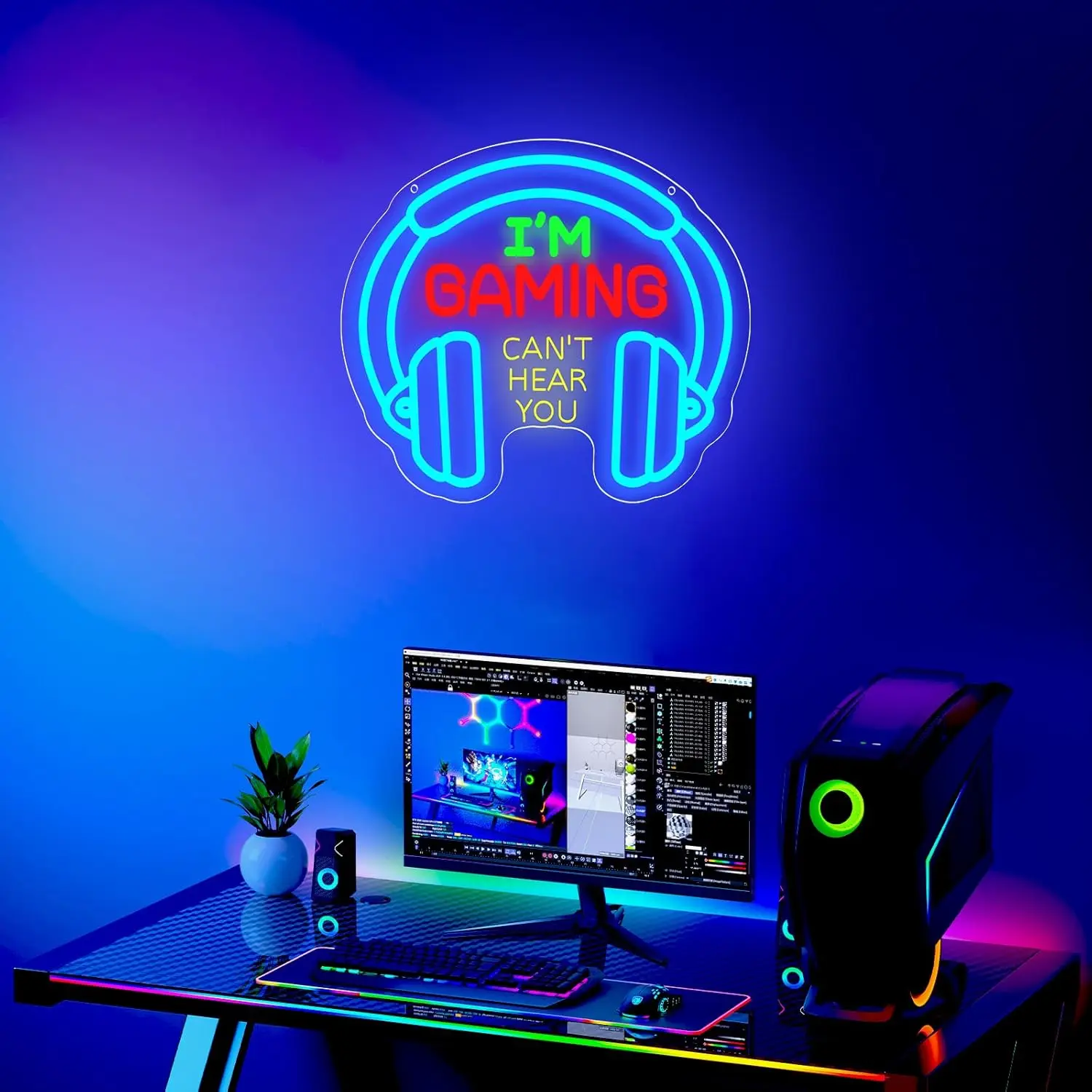 Неоновая вывеска «Я ИГРАЮ, НЕ  – обзор и цена Lighting Decor Room