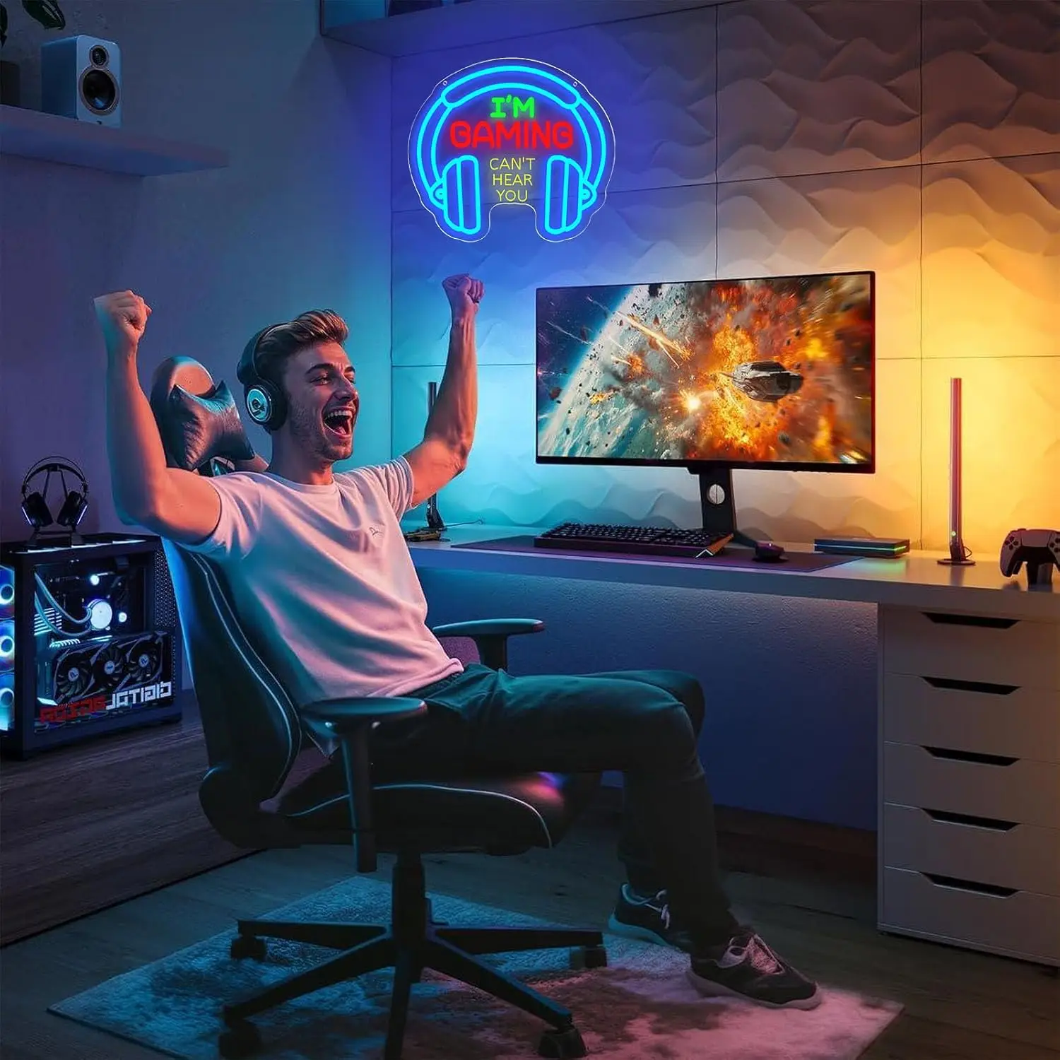 Неоновая вывеска «Я ИГРАЮ, НЕ  – обзор и цена Lighting Decor Room
