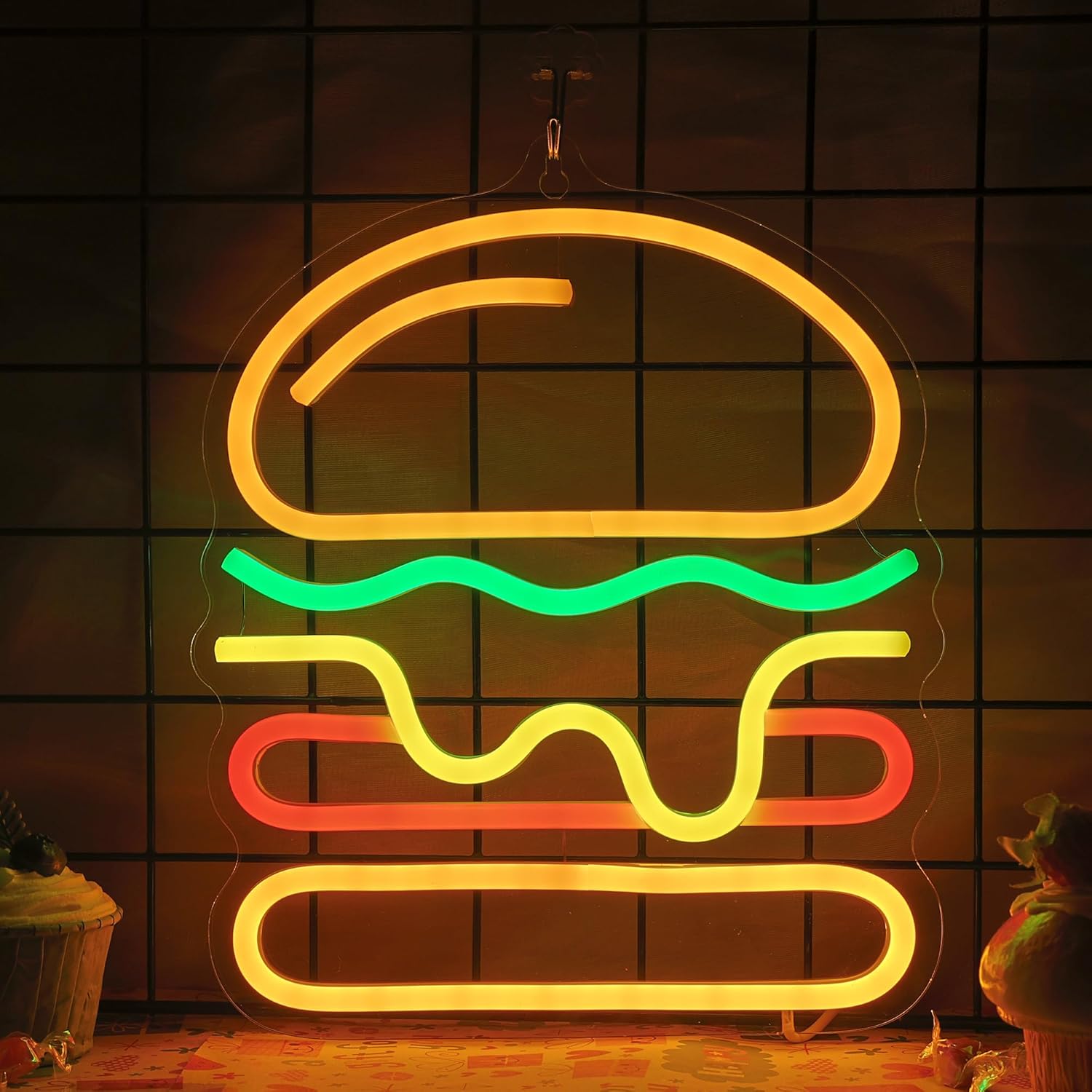 Неоновая вывеска Burger с мног – обзор и цена Lighting Home Decor Ideas