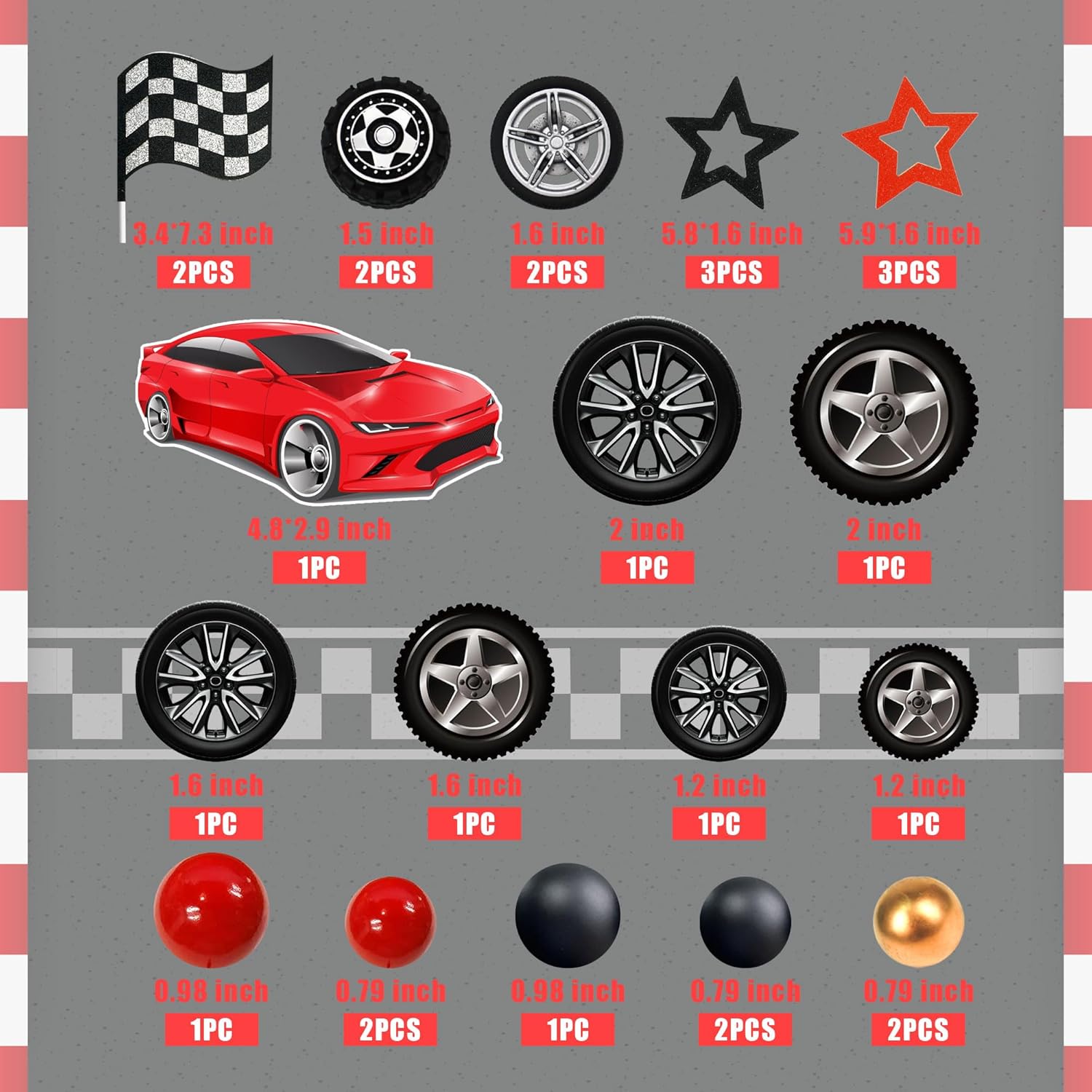 27 шт., топпер для торта с гон – обзор и цена Lighting Mcqueen Birthday Decor