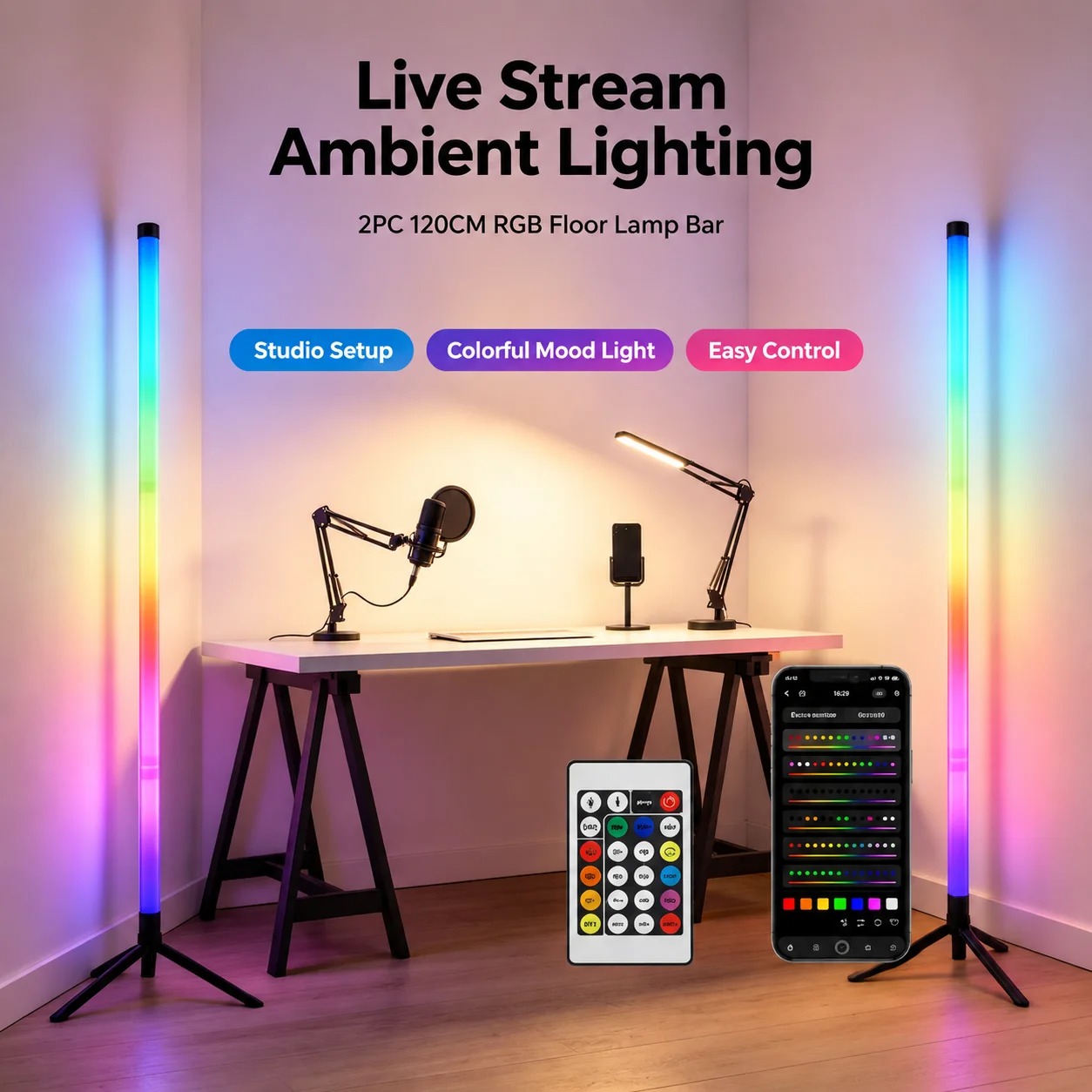 2 шт. 120-см RGB-светильники д – обзор и цена Lighting Decor Room